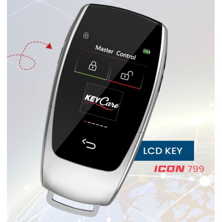 Key Care LCD Smart Key | Icon 799 Black | ICON-799B | For All Cars